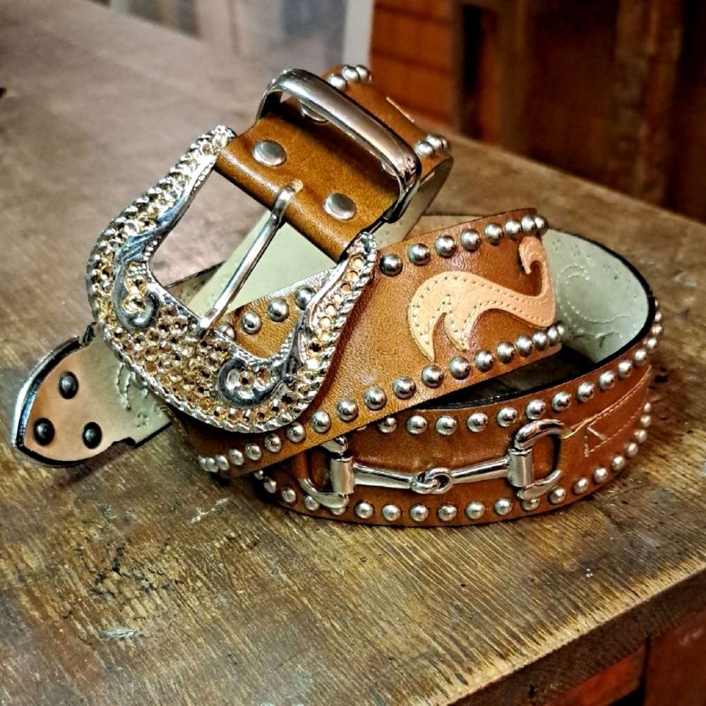 Leatherock  Studded Horsebit Belt S32